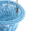 Imitation Rattan Round Small Flower Basket Pink/Purple/Orange/Blue/Yellow Decorative Woven Hand-held Flower Basket with handle 5
