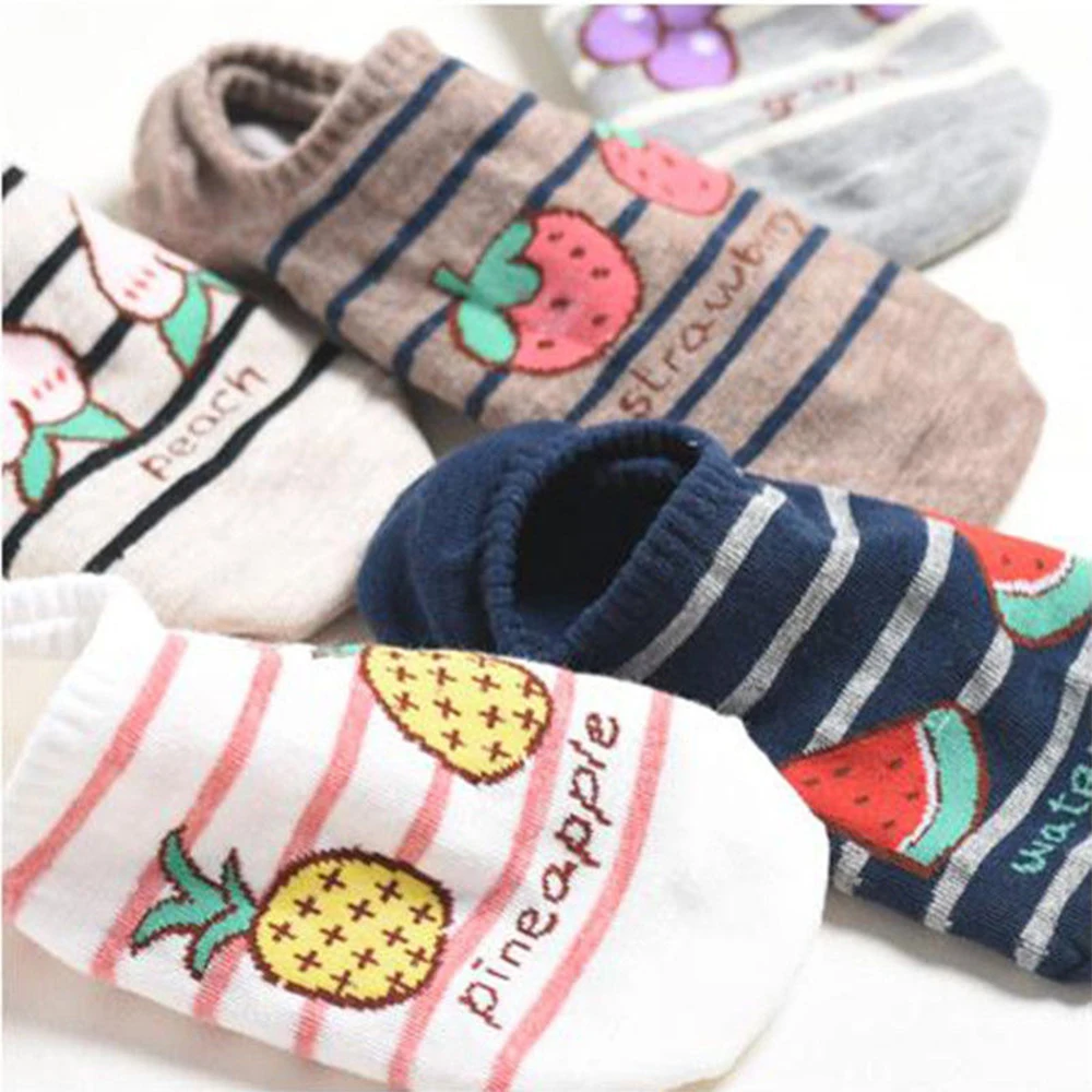 5Pairs Cartoon Kawaii Woman Socks Casual Cute Cat Dog Various Styles Sock Cotton Funny Invisible Cozy Girl Slipper Ankle Socks