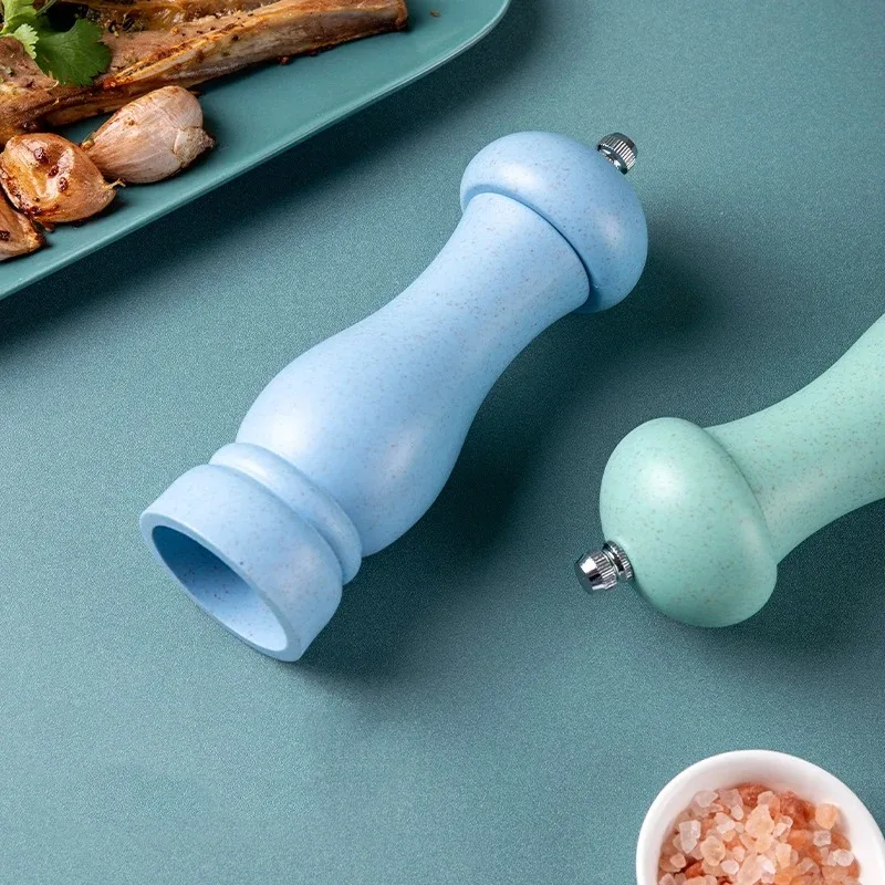 6inch Salt and Pepper Grinder, Solid Wood Spice Pepper Mill with Strong Adjustable Ceramic Grinder Kitchen Cooking Tools