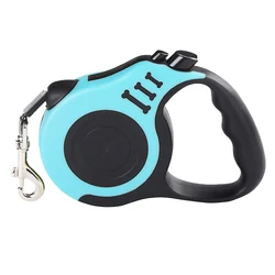 Retractable Pet Leash for Hiking and Walking - 3 to 5 Meter Adjustable Length (Turquoise)