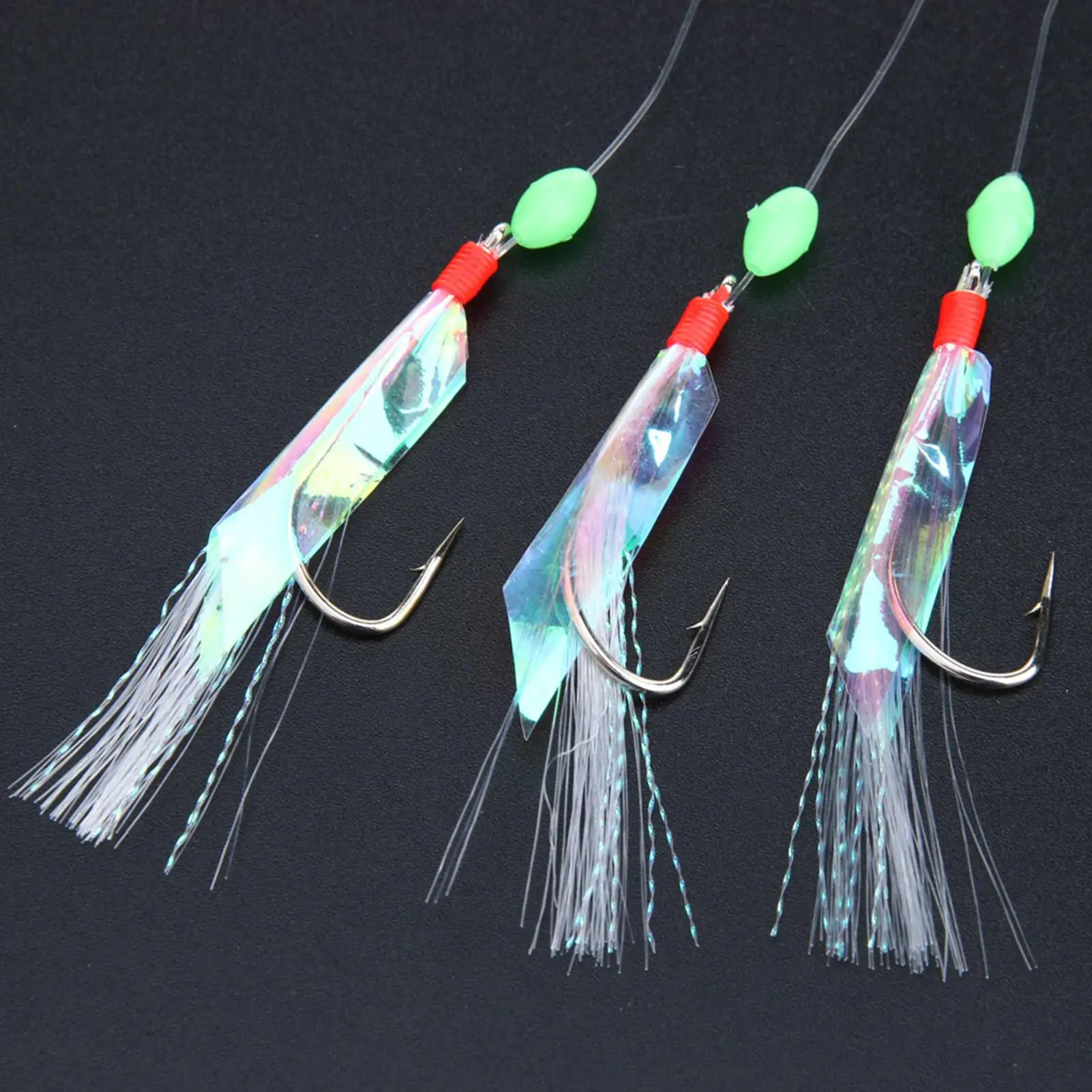 5pcs Luminous Cluster fishing Lure Simulated string hook Glow Fish Bait Rigs Saury Squid Mackerel Scad Saltwater Fishing Tackle
