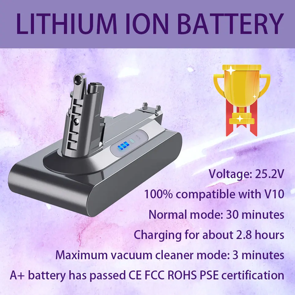 25.2V V10 battery for Dyson V10 Animal V10 Absolute V10 Motorhead V10