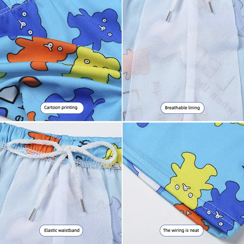 Boys Swimming Trunks Cute Cartoon Baby Swimsuits Winter Baby Boys and Children's Flat Angle Hot Spring Swimming Trunks