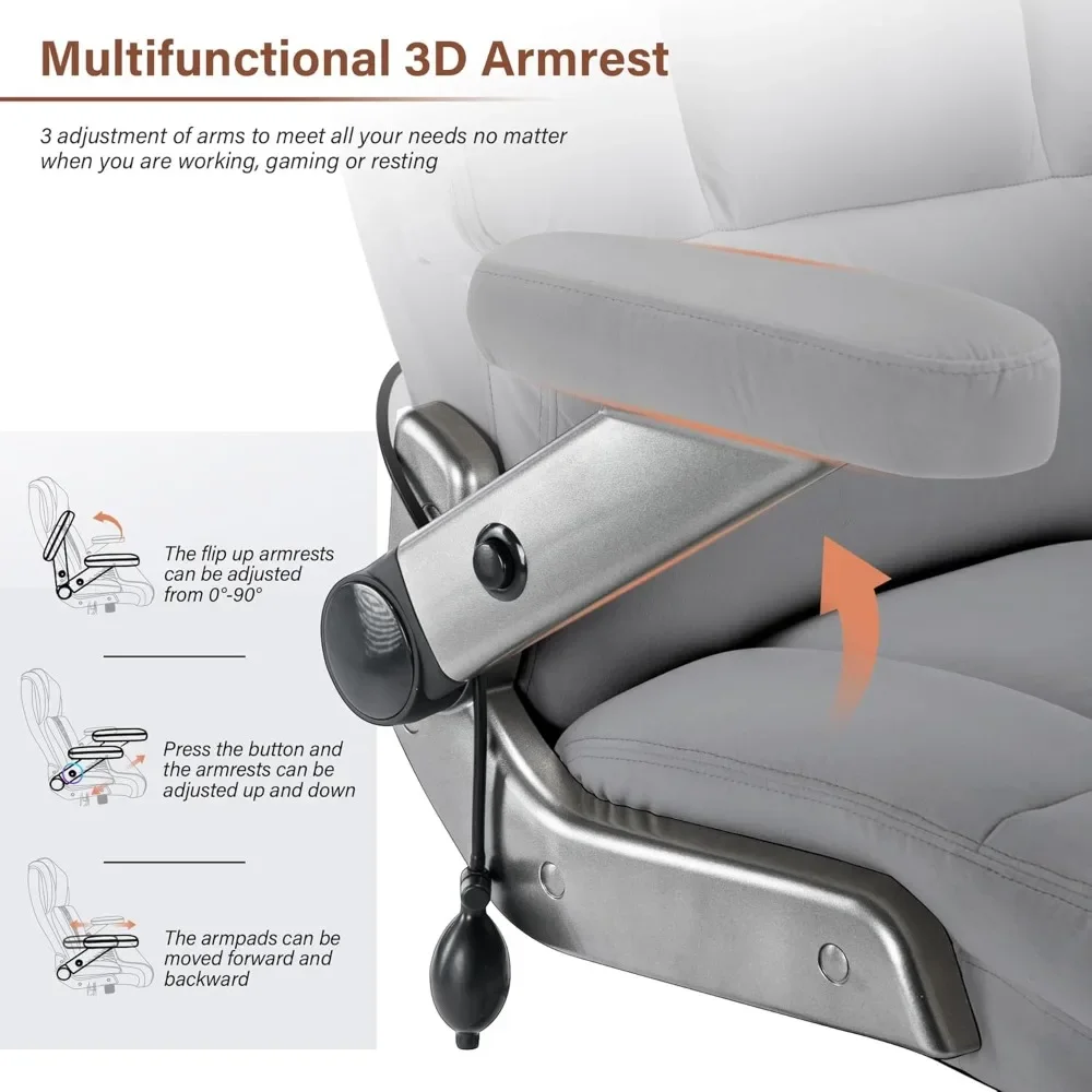 "sturdy fabric executive office chair with adjustable lumbar support and 3d flip-up arms for up to 700lbs capacity"