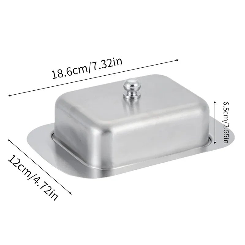 Butter Dish, Stainless Steel Butter Dish with Lid - Solid Cheese/Butter Container - Butter Cheese Kitchen Cooking Storage Box