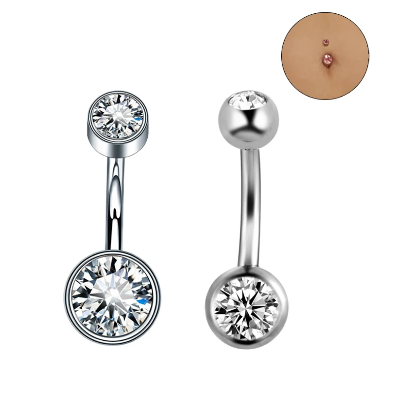 16G3ACZGemforBellyNavelPiercingRingBodyJewelryImplantGrade