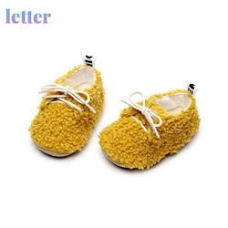 Bottes courtes d'hiver pour enfants, chaussures en velours et coton à lacets, semelle souple, pour bébés de 0 à 24 mois, nouvelle collection 