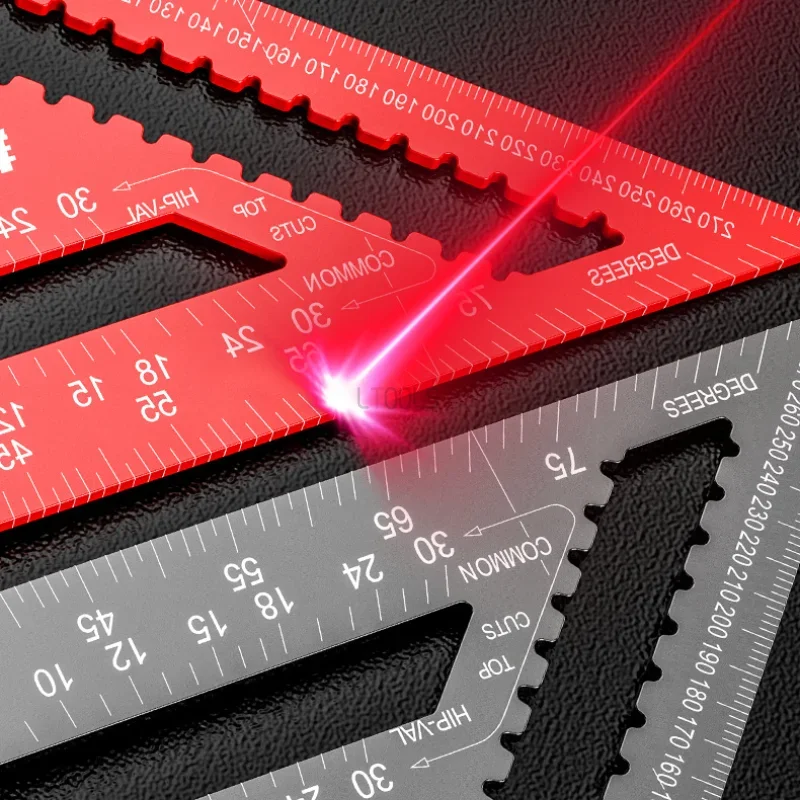 7/12 Inch Thickened 45/90 Degree Angle Ruler Aluminum Alloy Woodworking Triangle Ruler High Precision Carpentry measuring Tools 2