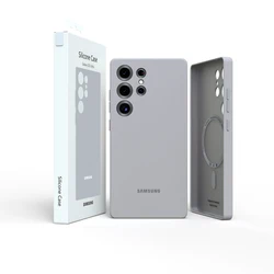 High - Quality Soft Silicone Protective Case with Box for Samsung Galaxy S25 Ultra (Gray)