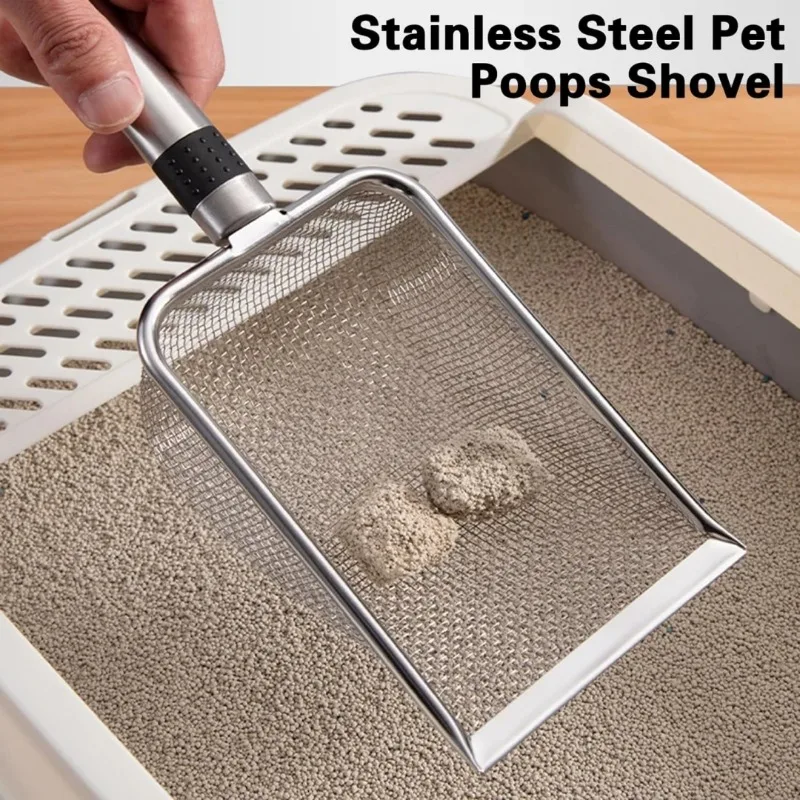 

Stainless Steel Cat Litter Shovel Durable Litter Scooper Pets Supplies for Lizards Kitten Kitty Dogs Waste Instant Cleaning Tool