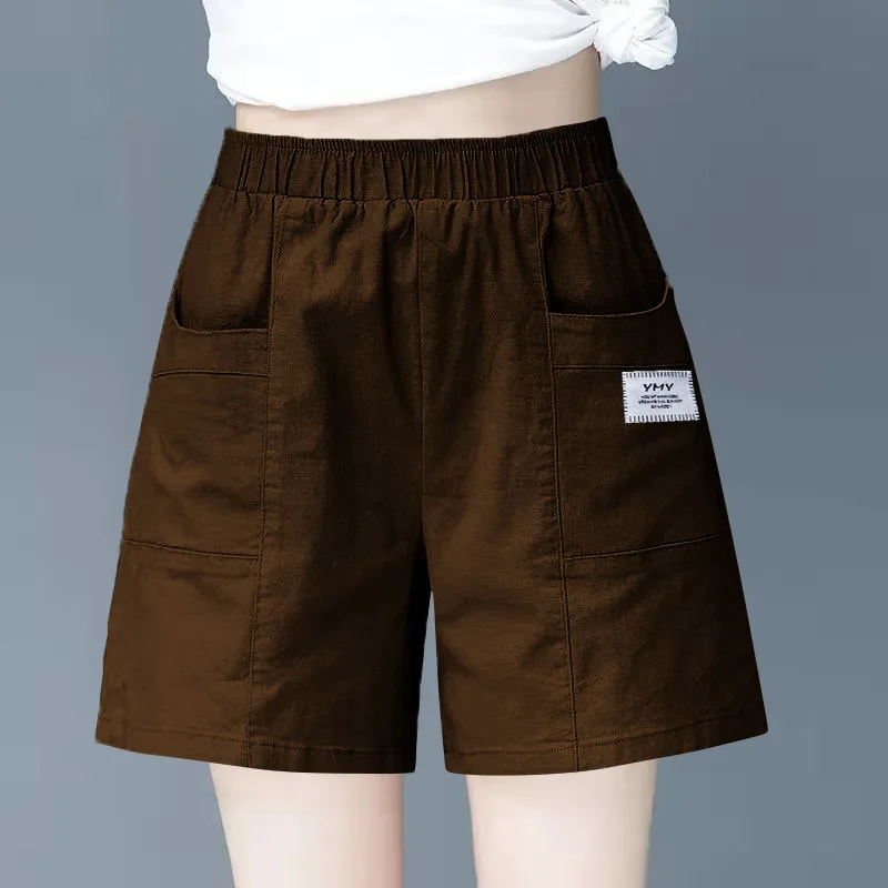 Women's Summer Pure Cotton Workwear Shorts Loose High Waist Wide Leg Pants Fashion Casual Sports Versatile Cropped Pants