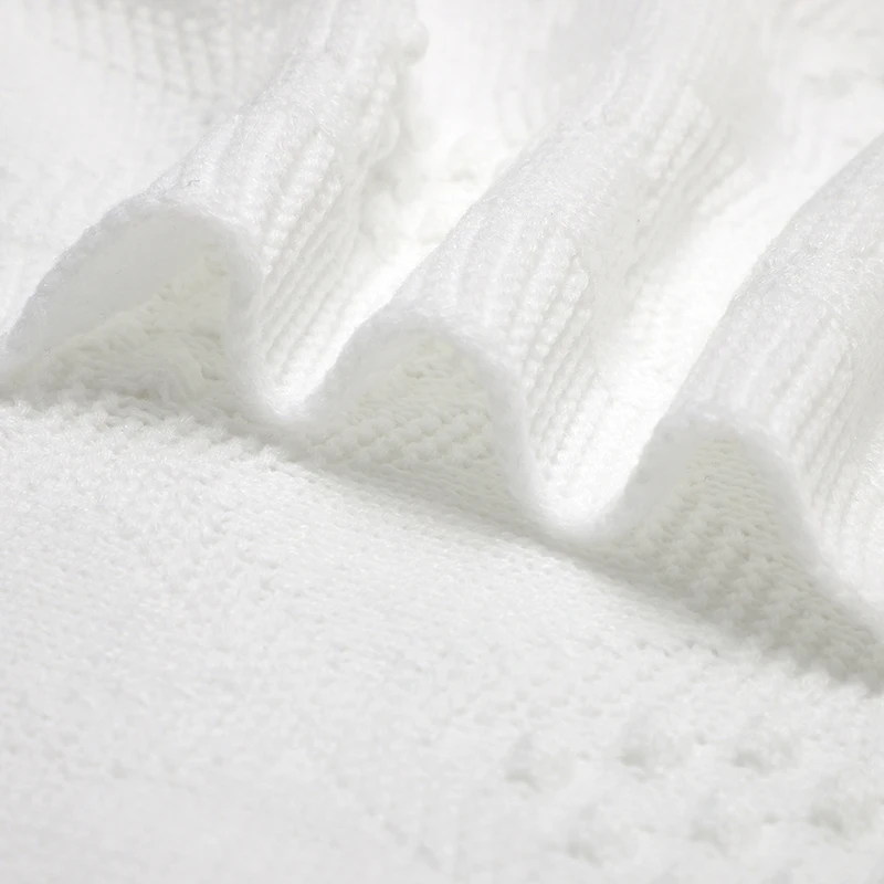 Plain Rhombus Pattern 0-24 Months Newborn Boys & Girls Security Blankets Knitwear Acrylic Baby Swaddle Wraps Soft Infant Blanket 4