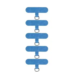 Vibrant Detachable Phone Lanyard with Secure Metal Ring & Clip (5Pcs Nylon Blue)