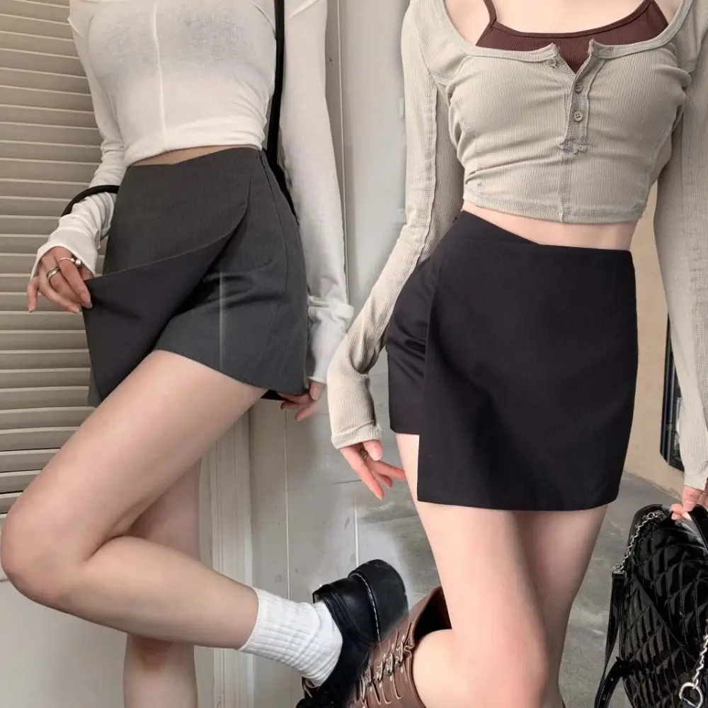 Ins Asymmetrical A-line Short Skirt Slim Fit Summer Mini Short Skirt Spicy Girl Style Y2K Women's Shorts Pants Club