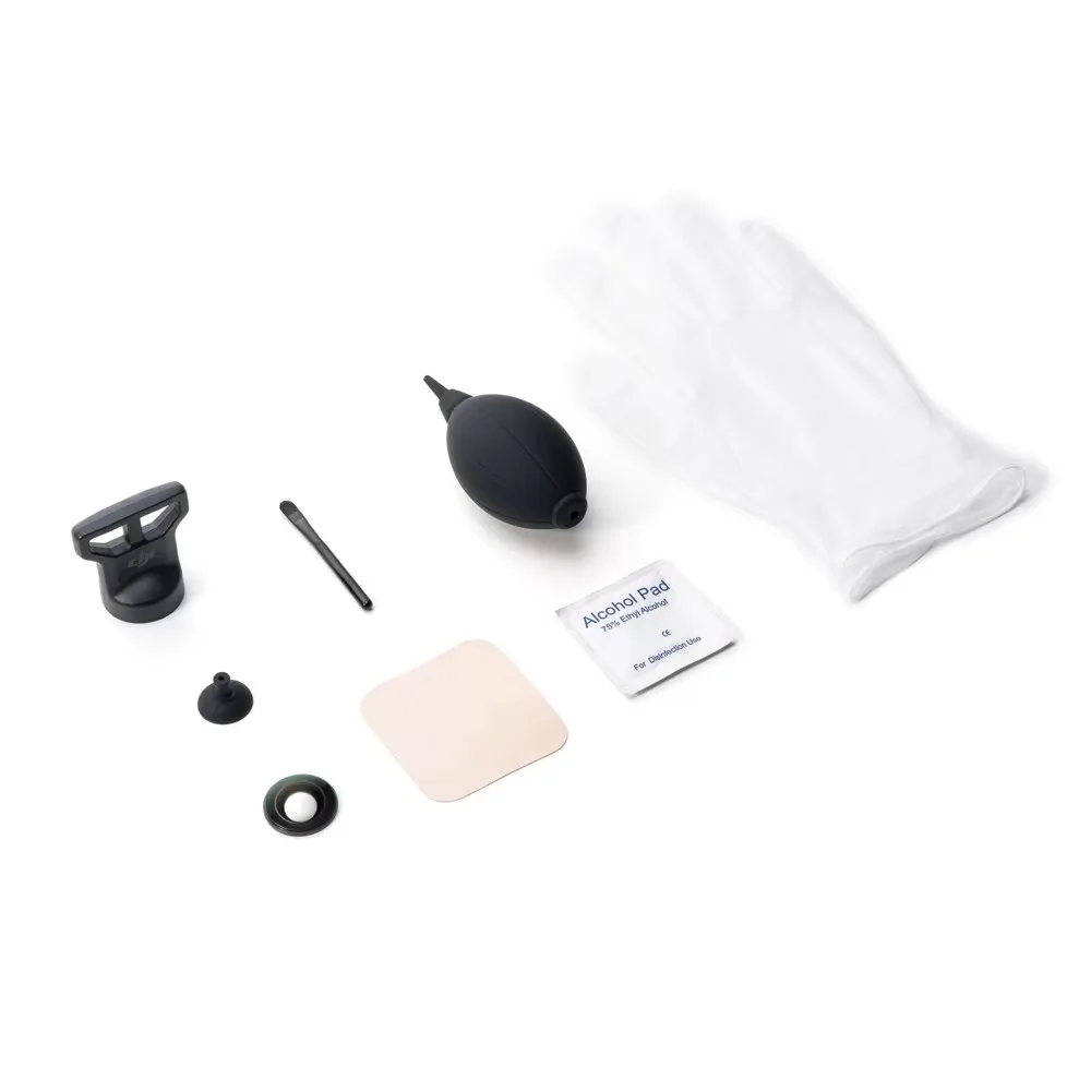 Gros plan sur l'objectif de rechange haute qualité du kit de lentille de remplacement pour drone, avec reflets lumineux.