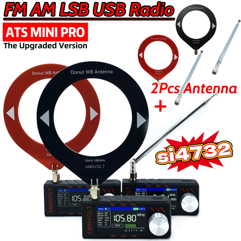 ATS Mini Pro SI4732 Radio DSP de banda completa LSB USB AM FM Radio HF