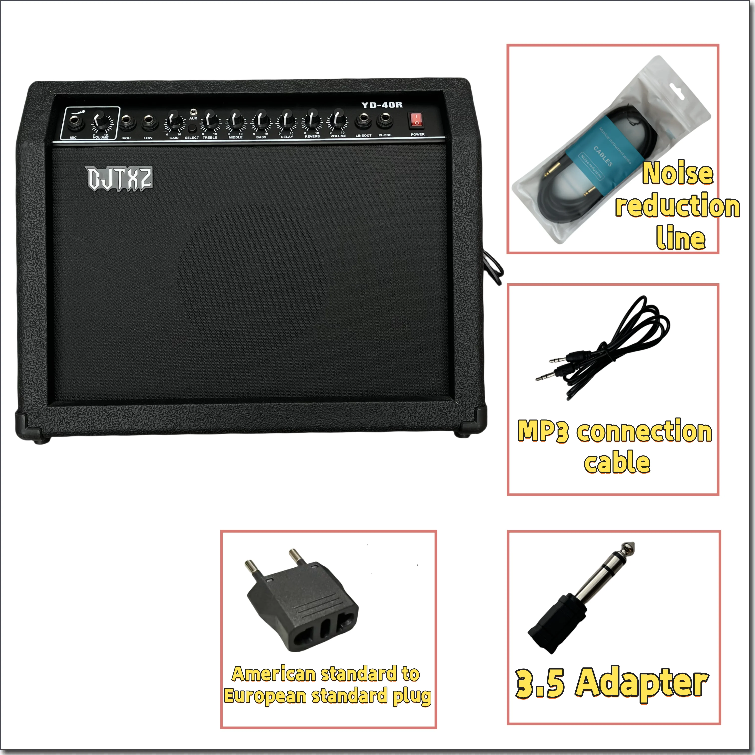 40 watt electric guitar speaker amplifier 4 input guitar sound professional performance practice playing instrument speaker