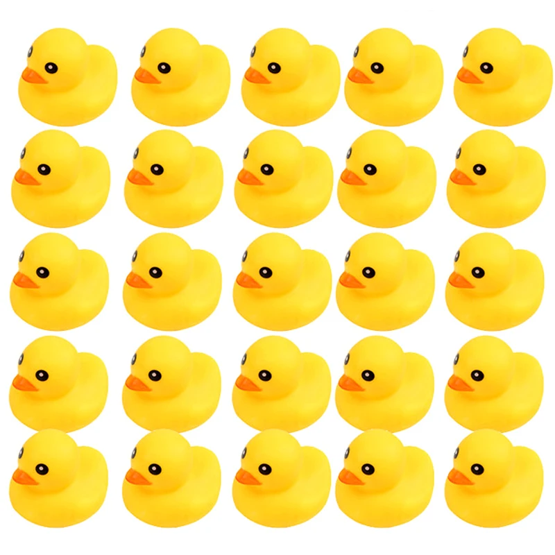 120-15pcs Bathing Ducks Baby Bath Toys 3.5/5CM Squeaky Rubber Ducks Duckie Swimming Pool Water Toys For Toddler 0 12 24months