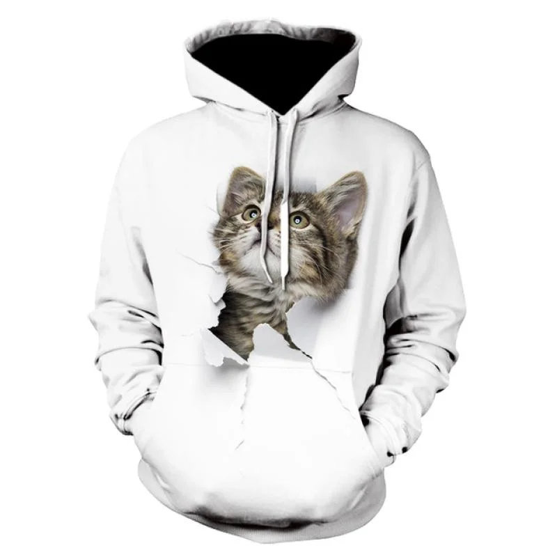 thumbnail image 1 of Sudadera con capucha con estampado de gato estrellado divertido para hombre, jerséis casuales con capucha y estampado de gato en 3D, novedad, sudaderas, tops, ropa de calle para hombre, 1 of 5