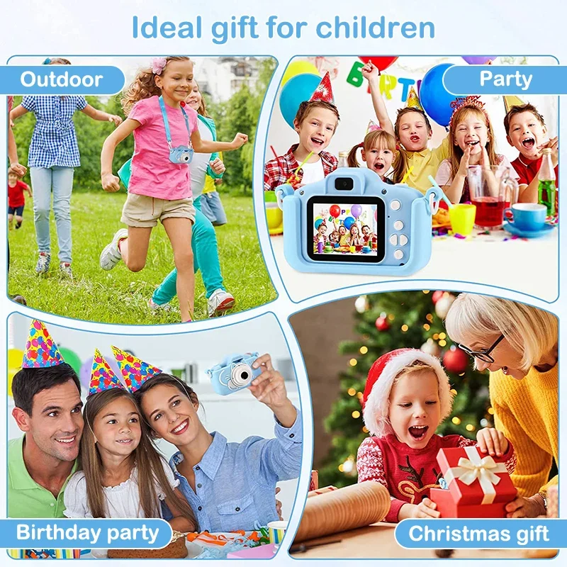 Children's Camera 2 Inch Dual Camera 1080P HD Screen Kids Digital Outdoor Photography Video Mini Educational Toys