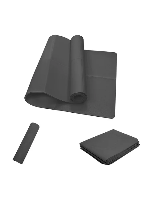 Black Foldable Yoga Mat Eco Friendly EVA Folding Travel Fitness Exercise Mat 3/4/6mm Thicknesses for Yoga Pilates Workouts 2
