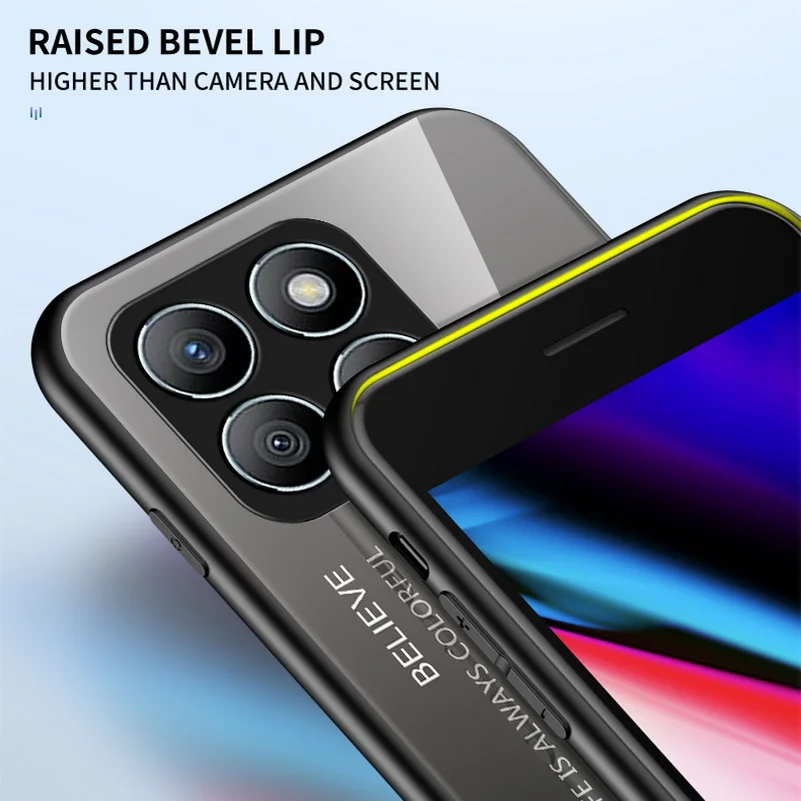 Gradient Tempered Glass Glossy Back Phone Case