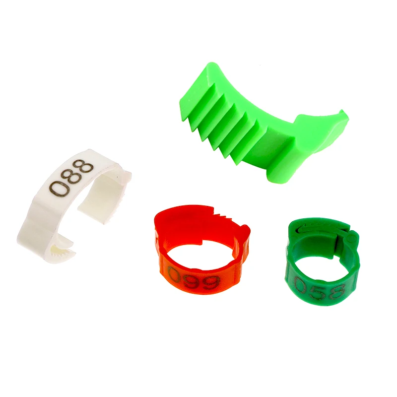 Adjustable Inner Diameter Snap-on Foot Ring Laser Print Digital Label bird foot rings birds foot rings 100 Pcs Chicken Duck Pigeon Leg Farm Label Identification