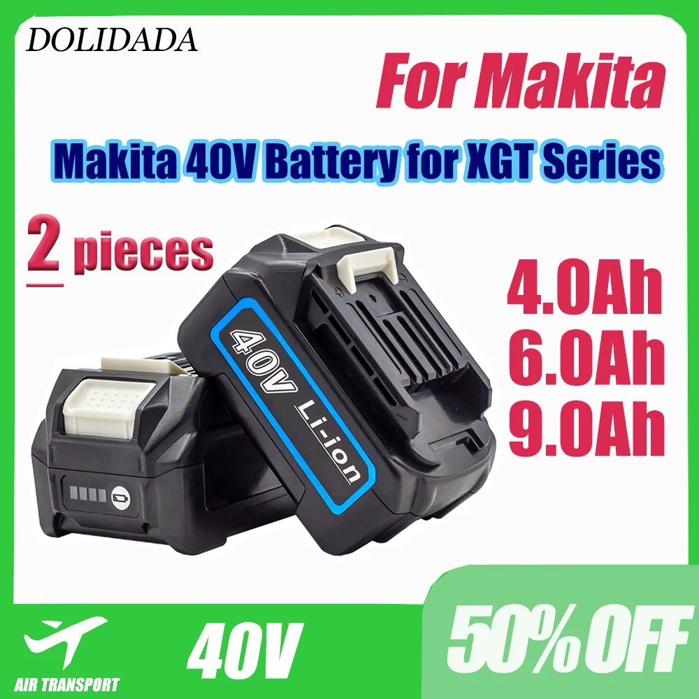 

2 PCS New 4Ah 6Ah 9Ah for Makita 40V Rechargeable Battery for XGT Power Tools 40V BL4025 BL4040 BL4020 BL4050 BL4060 BL4050B