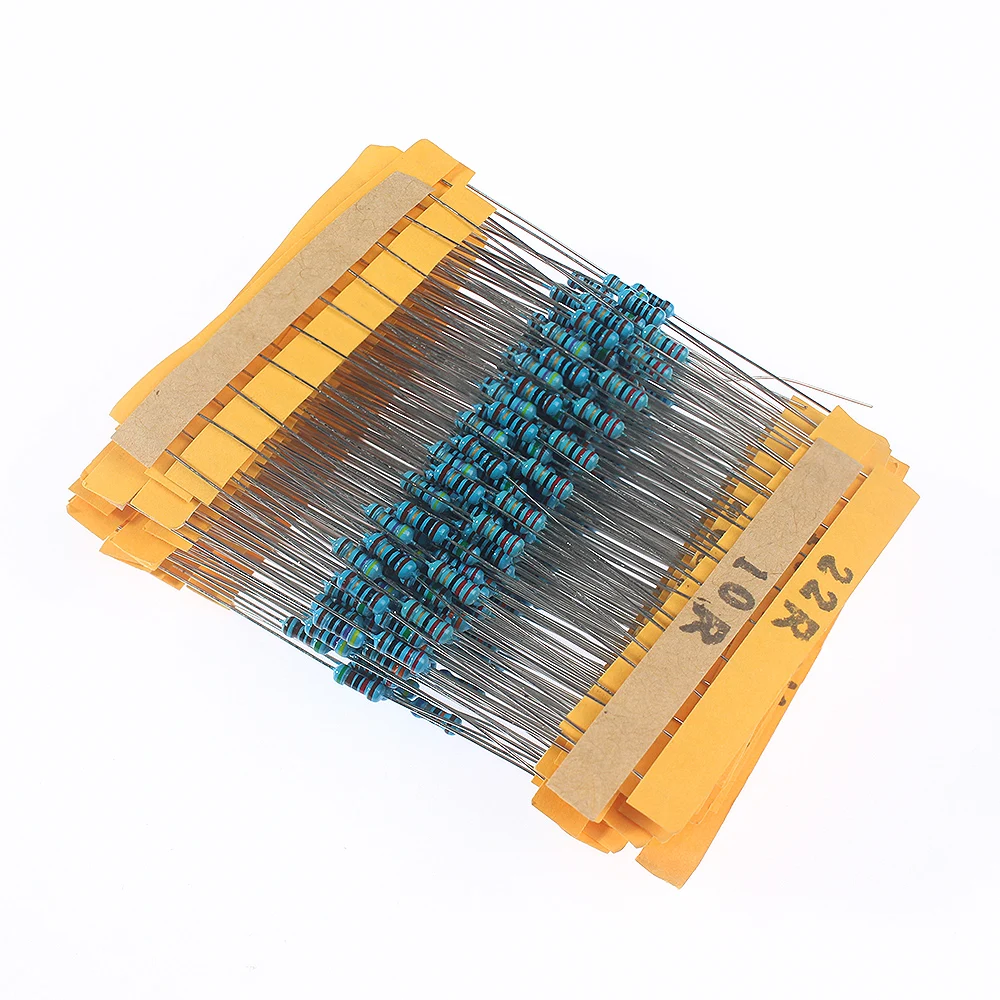 

1% Высококачественный 1/4 Вт набор ассортимента металлических пленочных резисторов-300 шт., 30 видов для точного сопротивления электронных «сделай сам» 10 Ом ~ 1 м