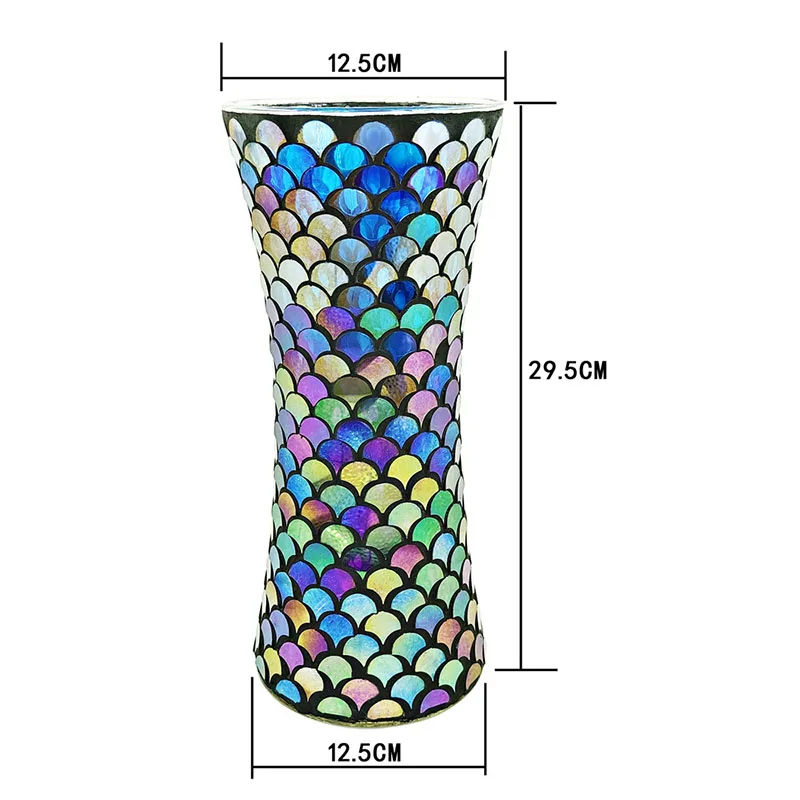 Colorful Scale Glass Mosaic Vase 4