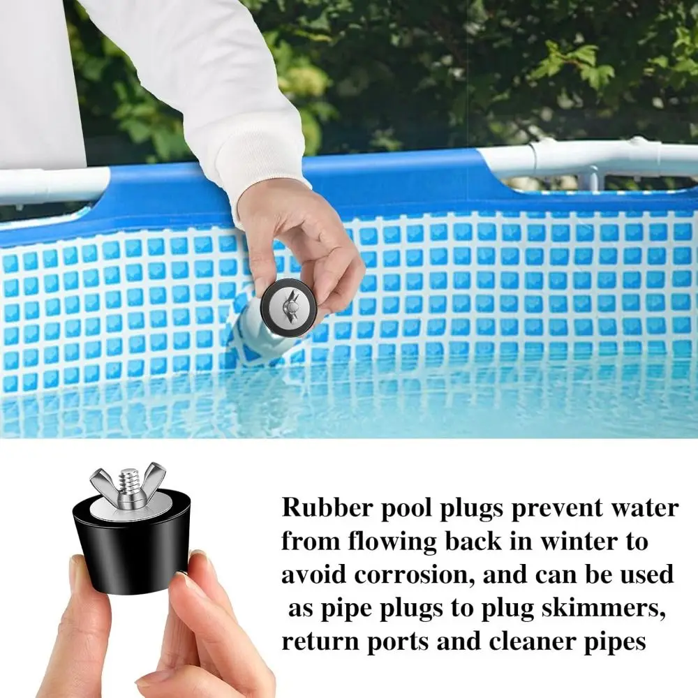 New Rubber Pool Winterizing Plug With Stainless Steel Screw Black Winter Expansion Plug Swimming Pool Fittings
