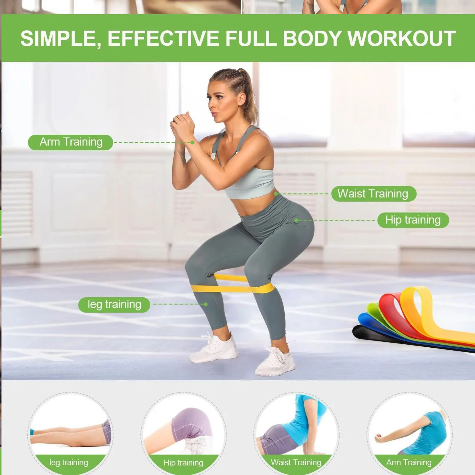Latex Resistance Circle Mini Fitness Stretch Band Rally Strength Training Hip Circle Rally