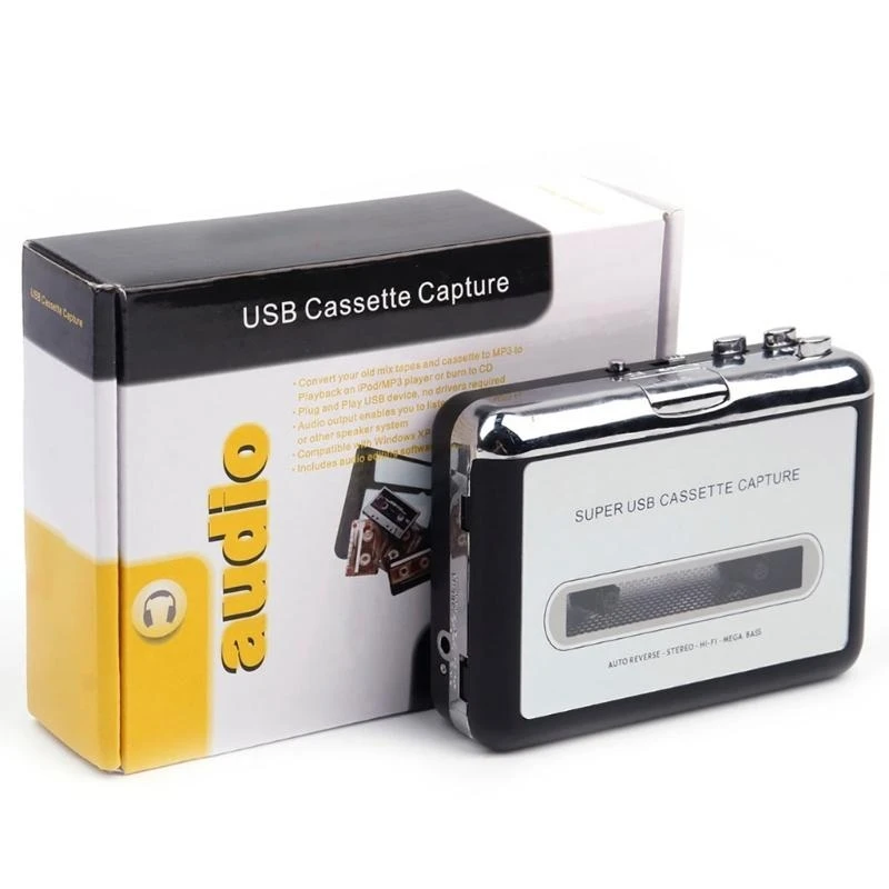 USB Cassette Radio Player Portable USB Cassette Tape to MP3 Converter Music Player Recorder