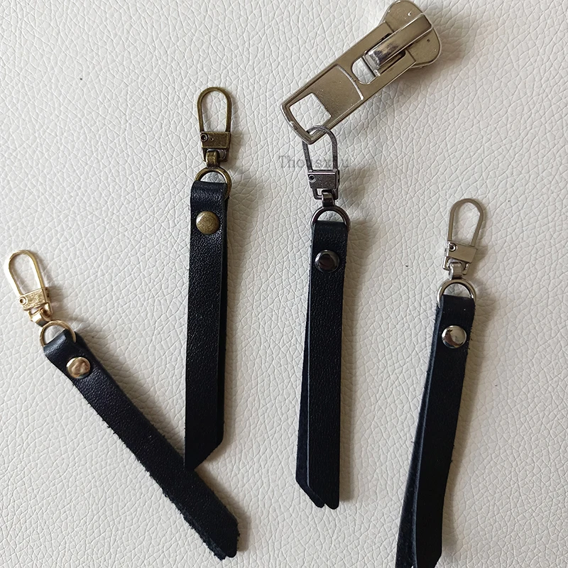 1Pcs Leather Metal Zipper Slider Pull Head Backpack Apparel DIY Sewing Accessories for Pull Strap Pendant Cord Zipper Decoration