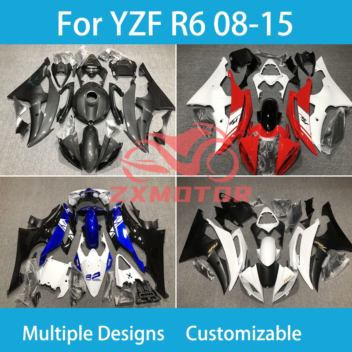 

YZF R 6 2008-20015 крутой комплект обтекателей для Yamaha YZF R6 08 09 10 11 12 13 14 15 мотоцикл индивидуальные инжекционные высокие обтекатели