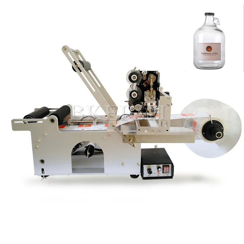 

Automatic Glass Round Bottle Labeling Machine Small Multifunctional Grape Wine Bottle Date Printing Machine