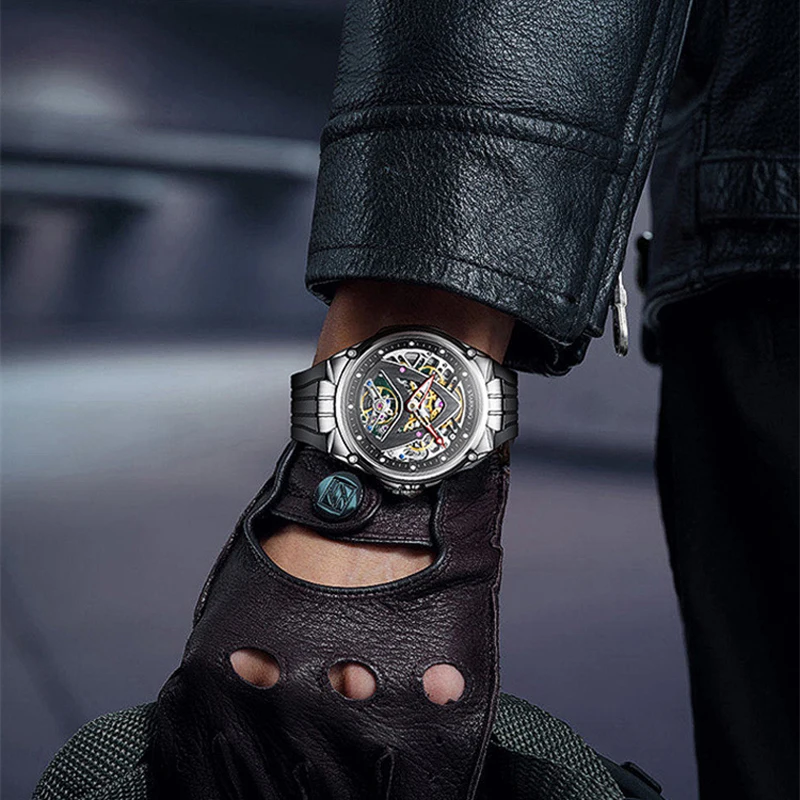 Tourbillon Men's Watches Top Brand Luxury Fashion Skeleton Clock Men Sport Watch Automatic Mechanical Watches Montre Homme