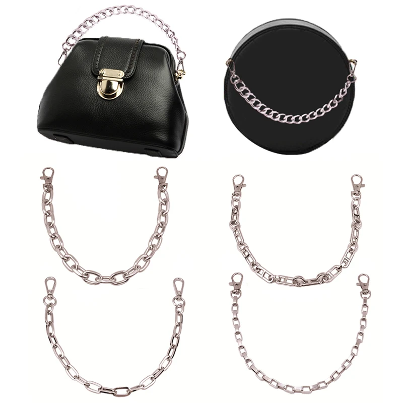 

High Quality Silver Bag Chain Strap Handle Shoulder Crossbody Handbag Bag Metal Replacement Chains Straps Bag Parts Accessories