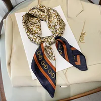 Spring/Summer Leisure Wraps 70*70cm Square Scarf Imitation Silk Hijab Women’s Fashion Print Shawl Breathable Neckerchief 5