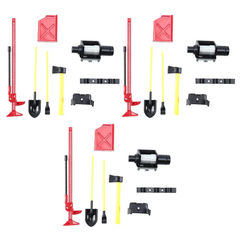 

3Set Luggage Rack Winch Shovel Fuel Tank Ax Decoration for RC Model Cars Spare Parts Simulation Climbing Car Scx10 D90