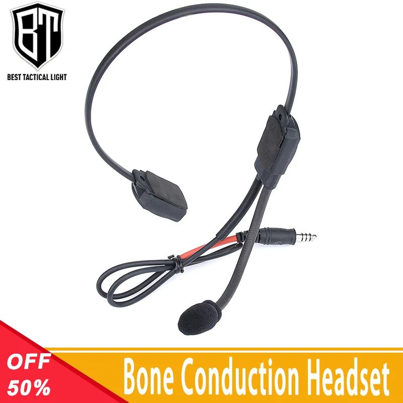 WADSN Military Tactical Headset Signal Bone Conduction Speaker MH180-V Earphone Accessories Suitable For Interface 7.0 PLUG PTT