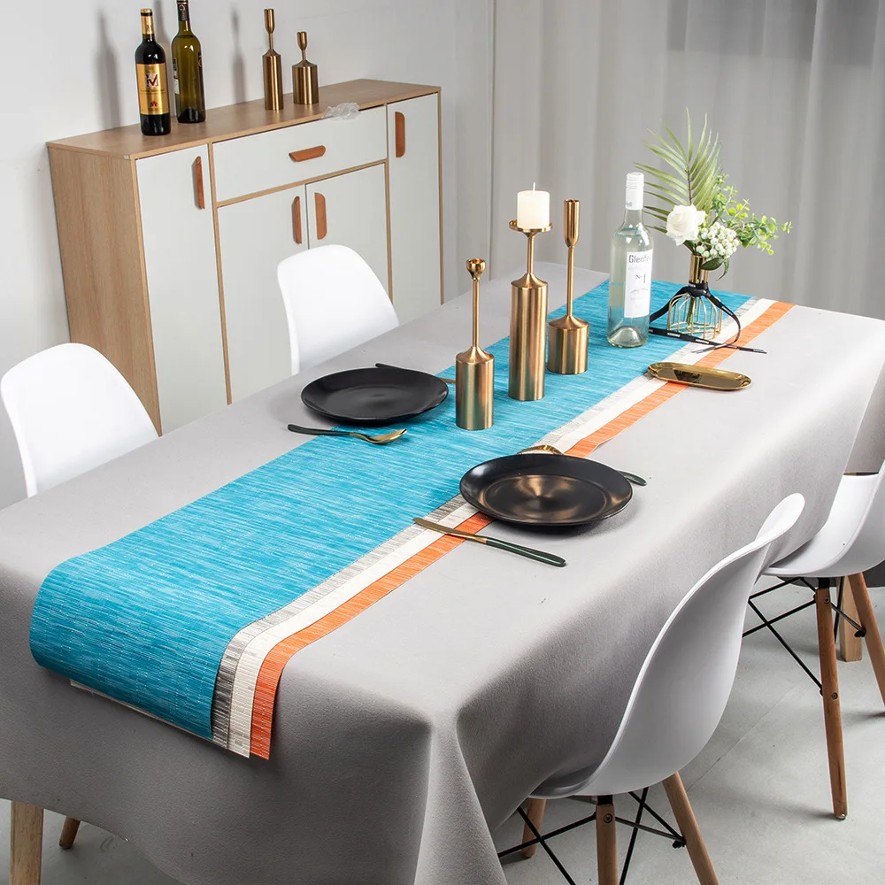 

Special PVC Bamboos Tablecloth Dinning Table Runners Insulation Pad Hotel Home Furnishing Decor Kitchen Accessories Decoration