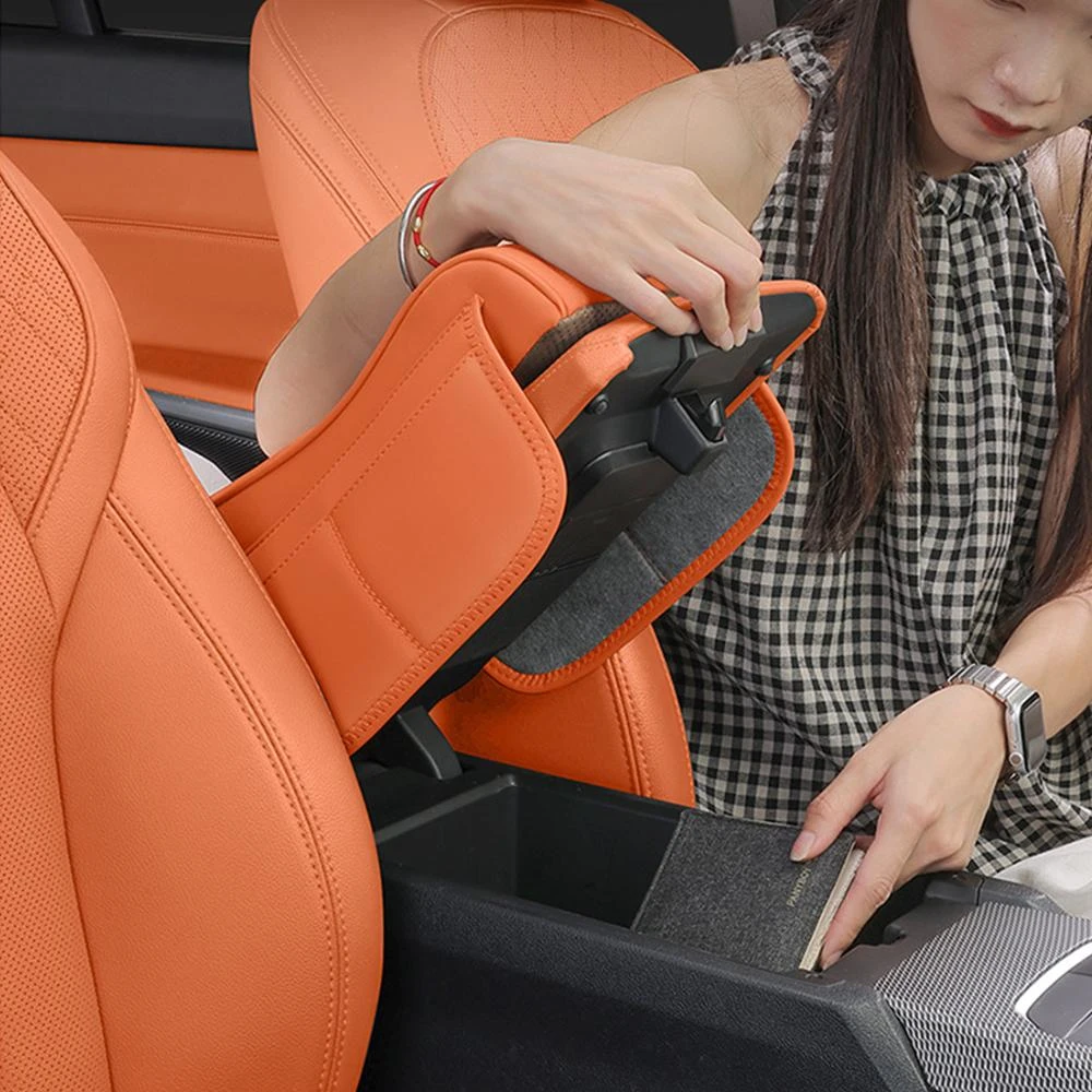 Car Armrest Box Height Increase Pad PU Leather Car Armrest Box Protective Cover Storage Bag For Haval H9 2rd 2024 2025
