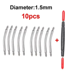Curved Stainless Steel Watch Band Spring Bars - 10pcs - 10PCS (18mm - 1.5mm)