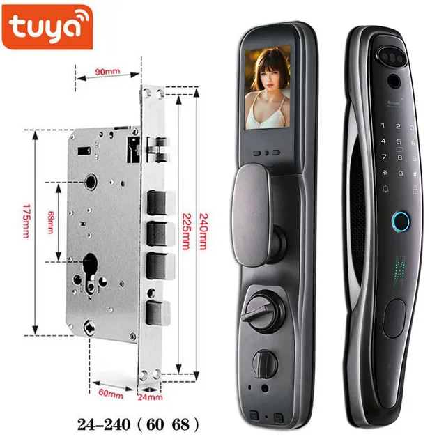 biometric card reader TUYA WIFI 3D infrared light face recognition lock with camera fingerprint magnetic card password intelligent automatic door lock digital keypads Access Control Systems