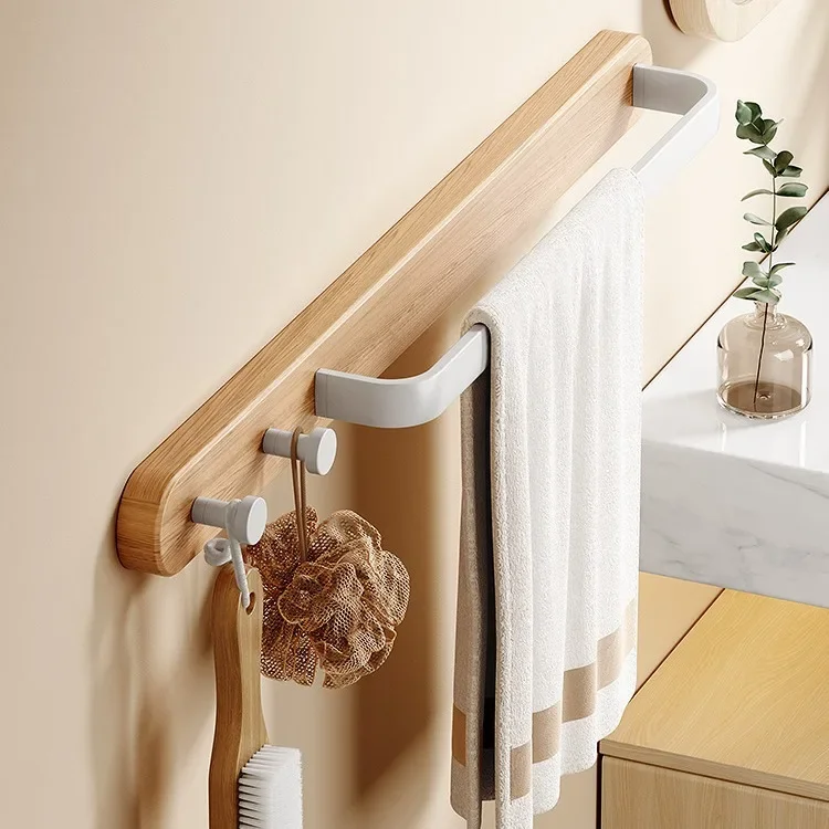 Nordic towel rack with hooks for bathroom towels space aluminum