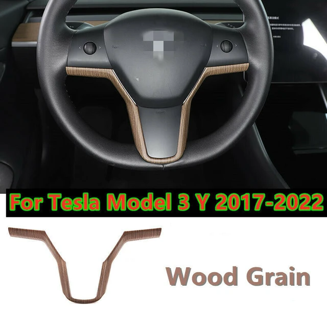 1X Wood Grain Steering Wheel Strip Cover Trim For Tesla Model 3 Y 2017 2018  2019 2020 2021 2022 - AliExpress