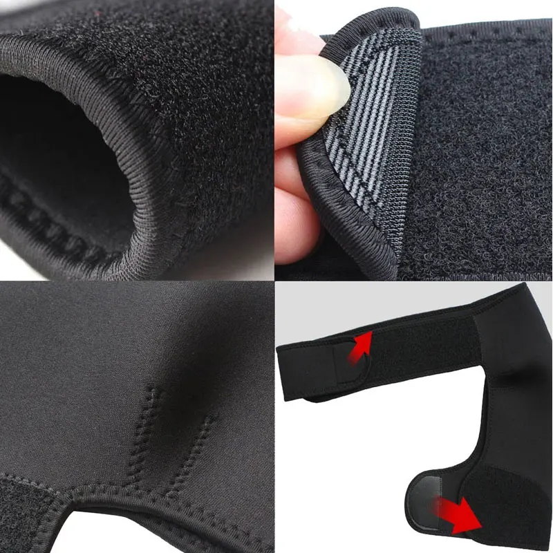 Adjustable black sports shoulder pads for training