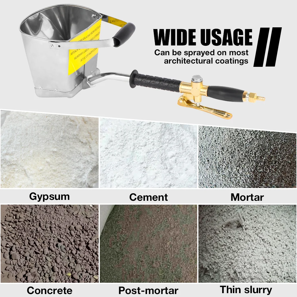 4 Hole Cement Spray Gun, Home Cement Mortar Spraying Machine, Portable Pneumatic Tool Sand Gun Machine Mortar Grouting Machine 6