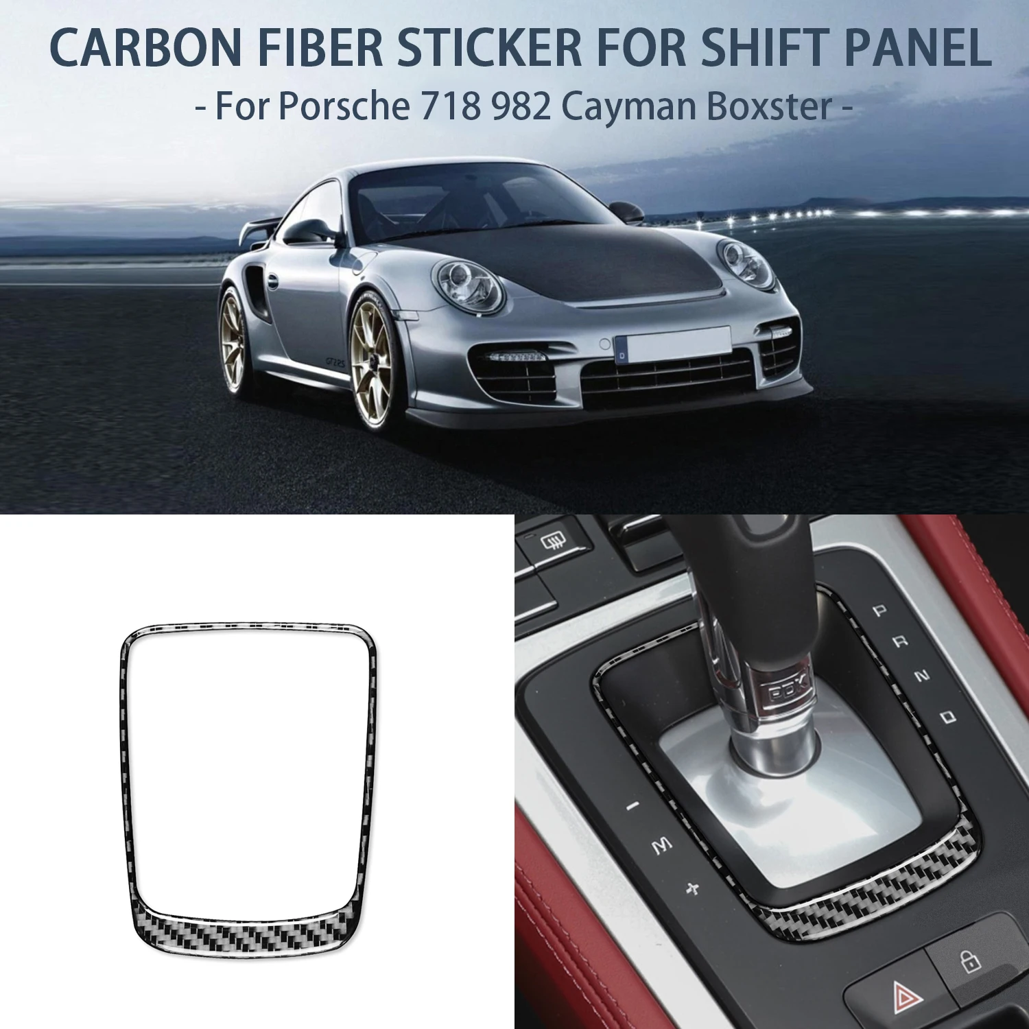Per Porsche 718 982 Cayman Boxster T S Gts Gt4 Spyder Rs Pomello Del Cambio Per Auto Telaio Del Pannello Mobile Accessori Adesivi In Fibra Di Carbonio